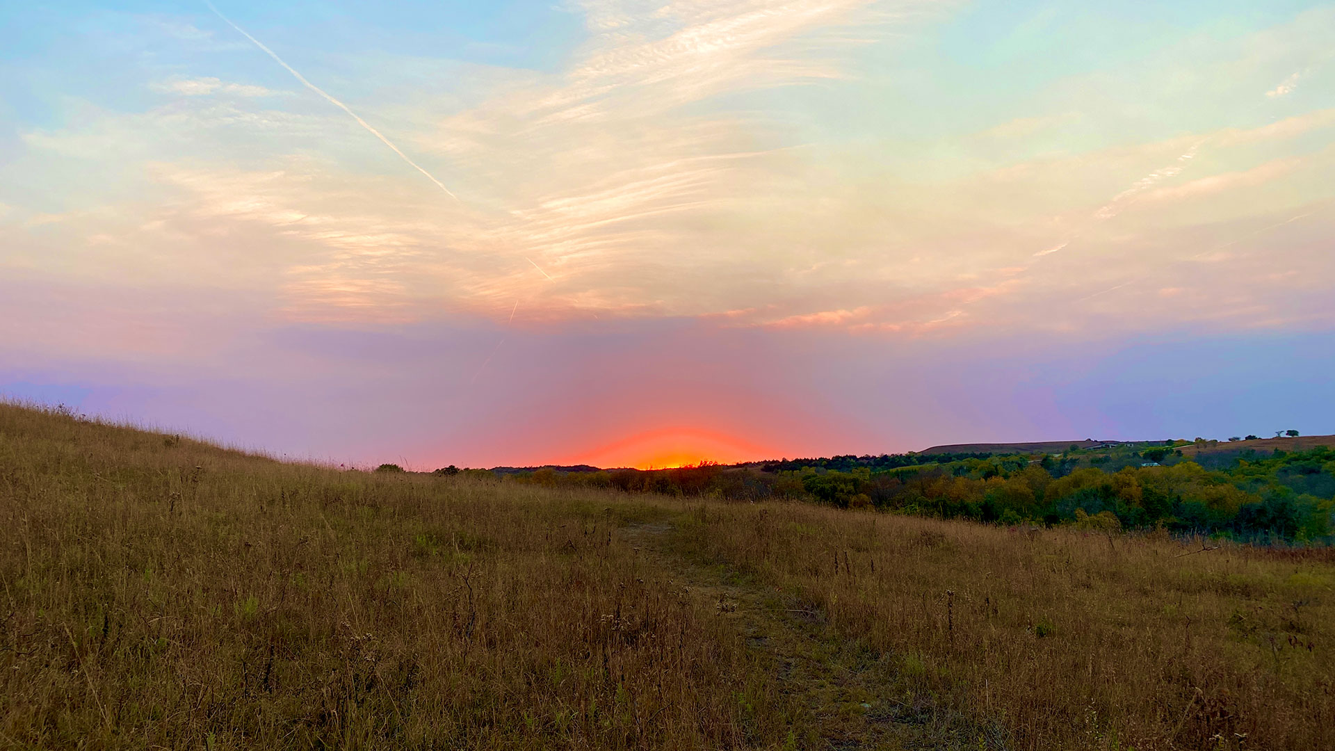 Prairiewood's Ridgeline Trail at Sunset