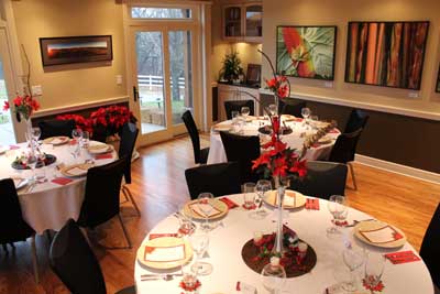 dining setting in meeting room